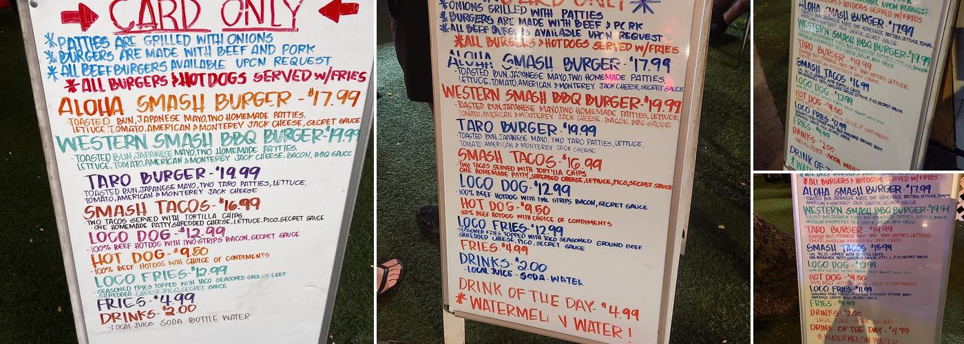 Aloha Smash Burger Waikiki Menu