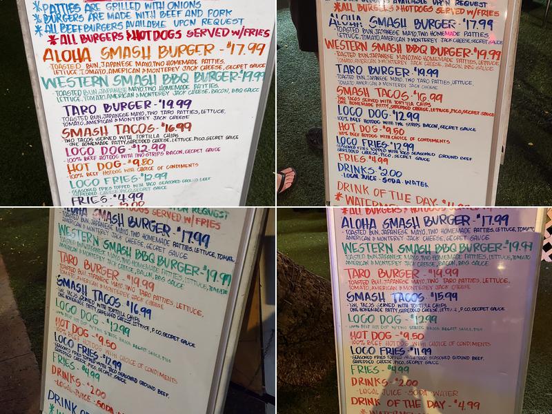 Aloha Smash Burger Waikiki Menu