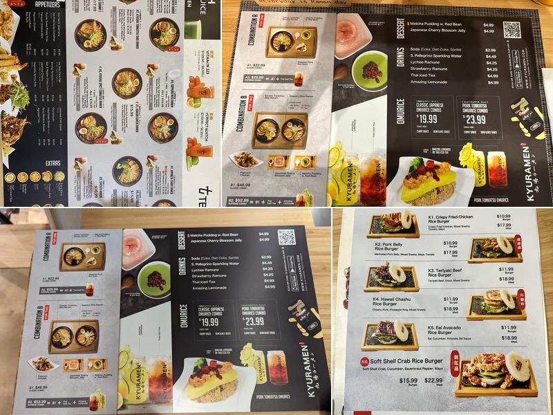 KYURAMEN DALLAS x TBAAR 九湯屋拉麵 Menu