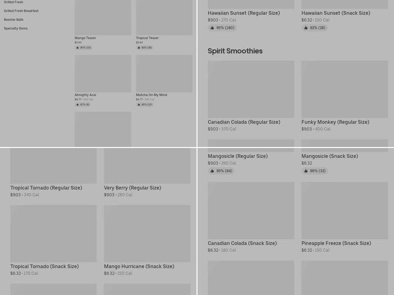 Booster Juice Menu