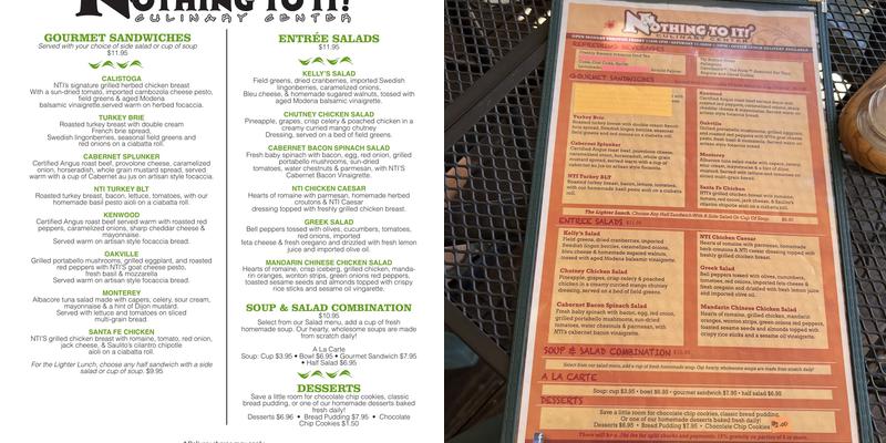 Nothing to It Gourmet Deli & Catering Menu