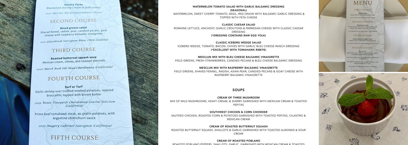 Chef Mark Powers LLC Menu