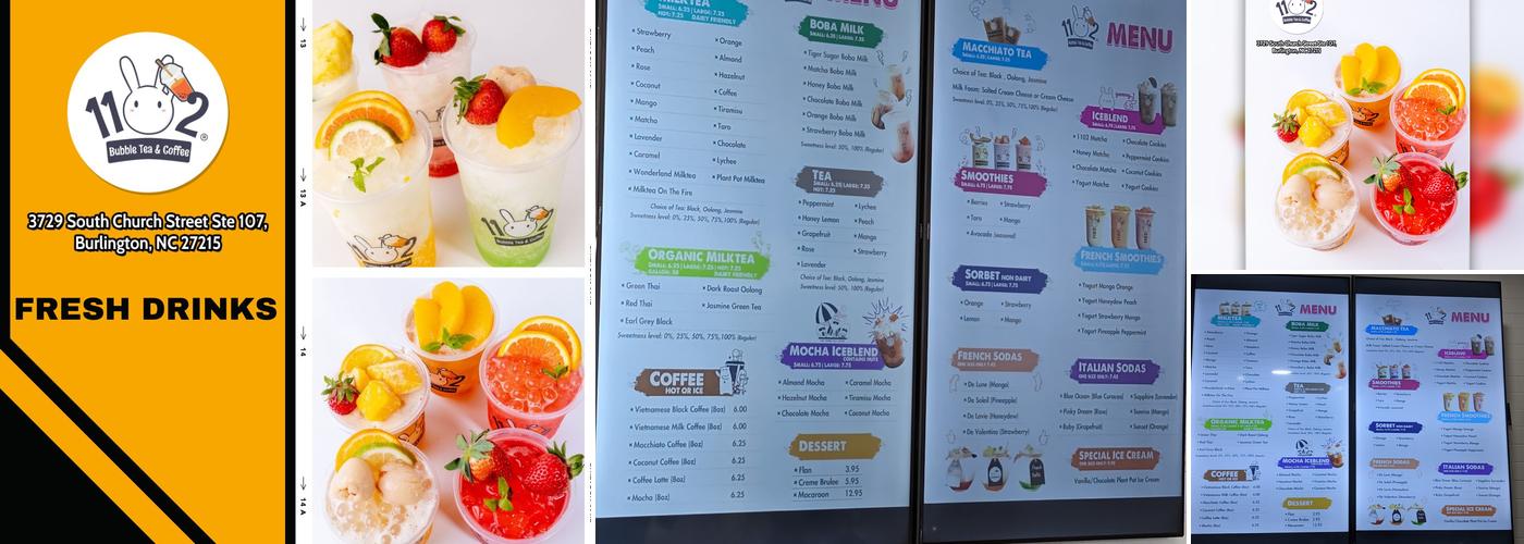 1102 Bubble Tea & Coffee Menu