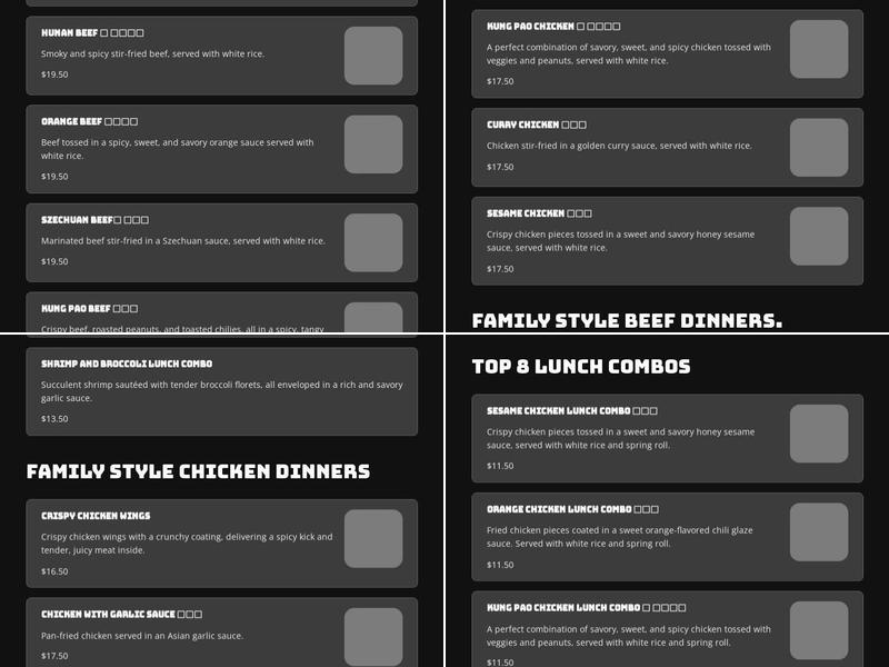 The Rice Box LLC Menu