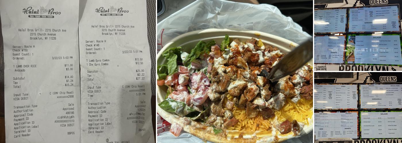 Halal Bros Grill Church Ave Menu