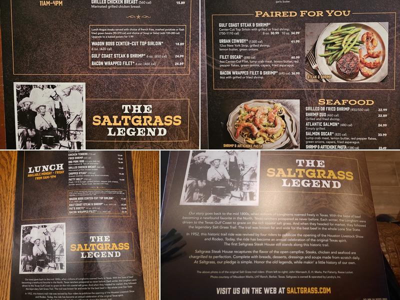 Saltgrass Steak House Menu