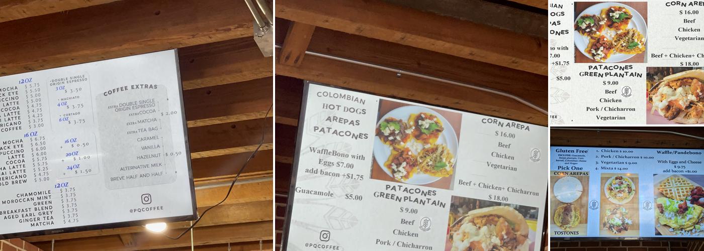 Pueblo Querido Coffee Roasters Cafe de Colombia Menu