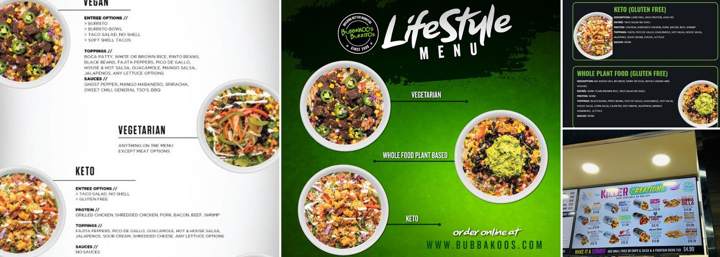 Bubbakoo's Burritos Menu