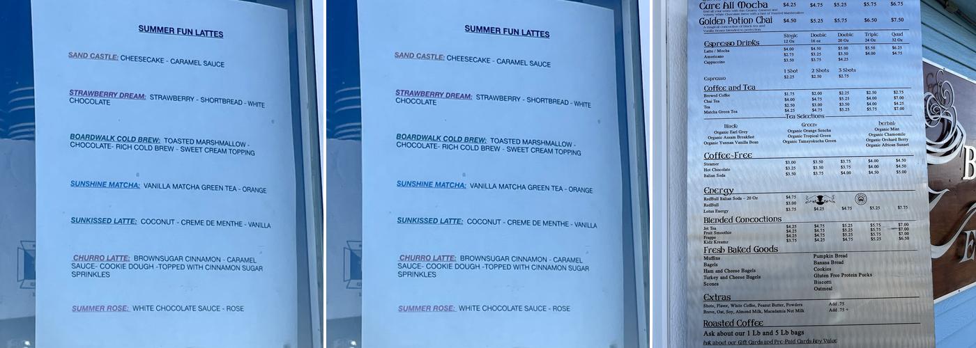 Boost Espresso Menu