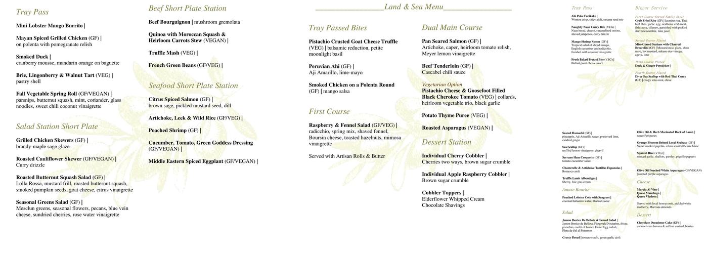 Culinary Concepts Menu