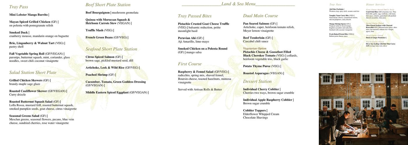 Culinary Concepts Menu
