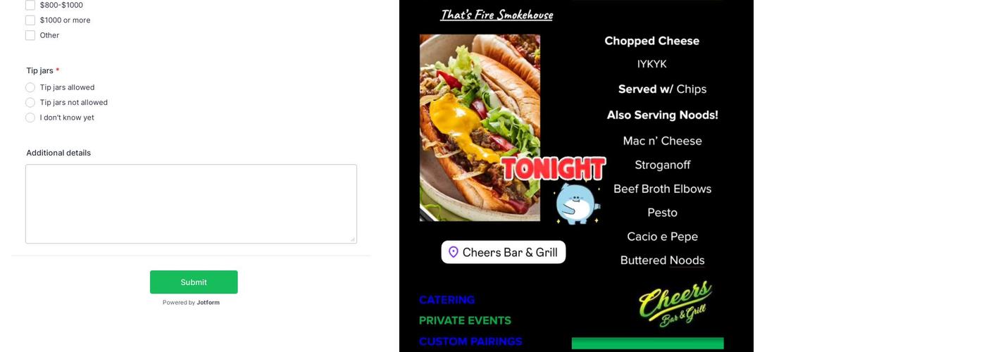 Cheers San Diego - Mobile Bartender Menu