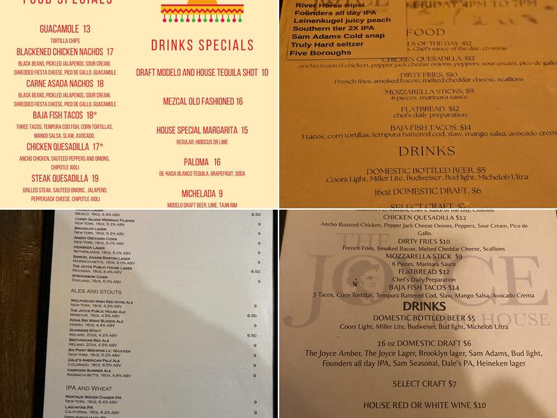 The Joyce Public House Menu