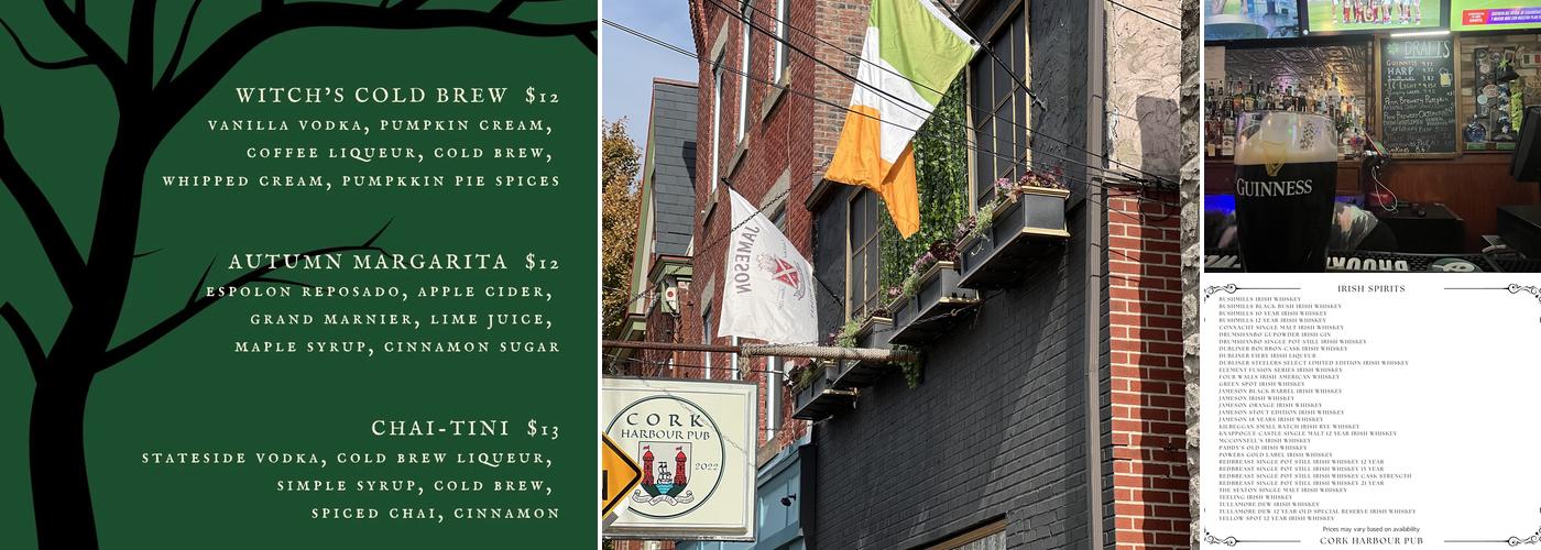 Cork Harbour Pub Menu