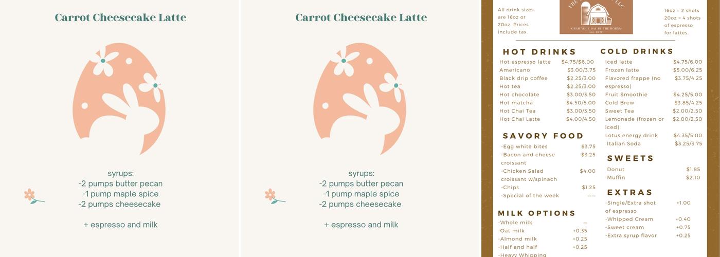 The Latte Barn LLC Menu