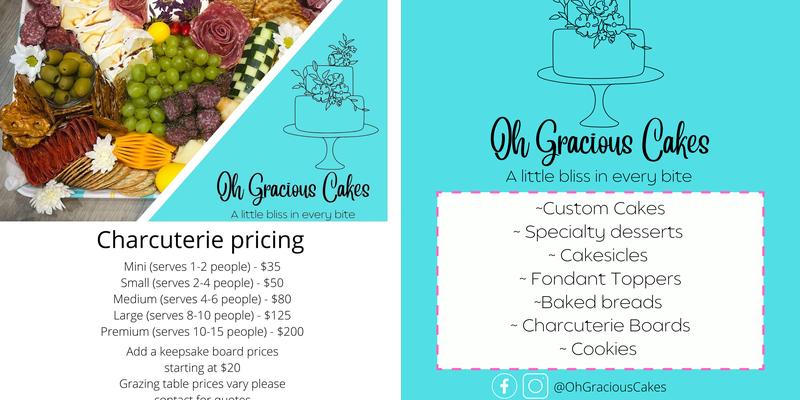 Oh Gracious Cakes Menu