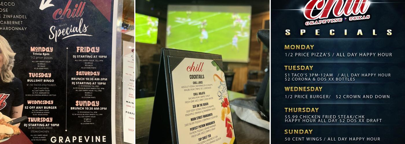 Chill Catering Grapevine Menu