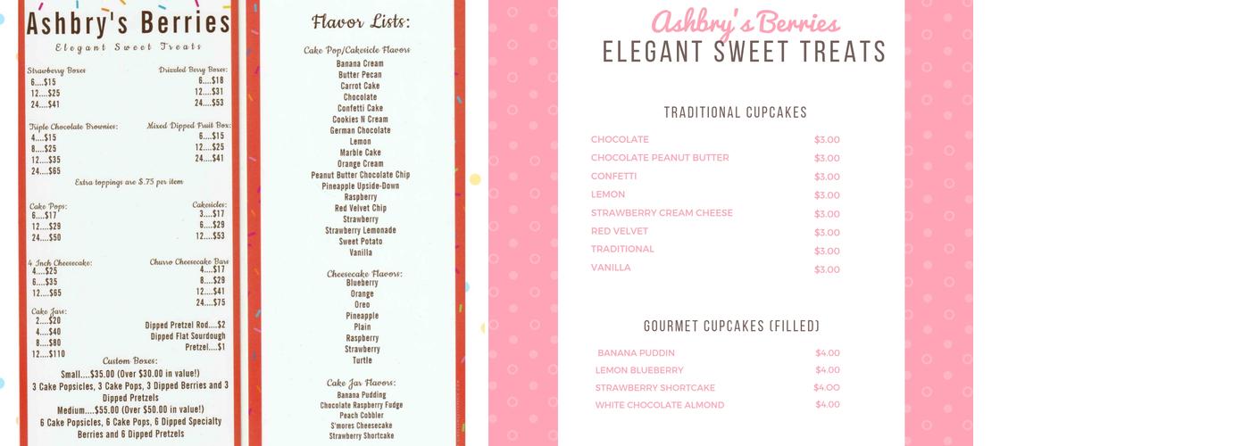 Ashbry's Berries Menu