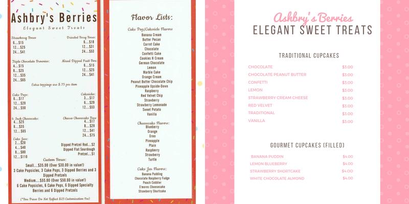 Ashbry's Berries Menu