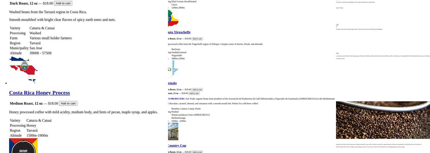 Springtown Roasters Menu