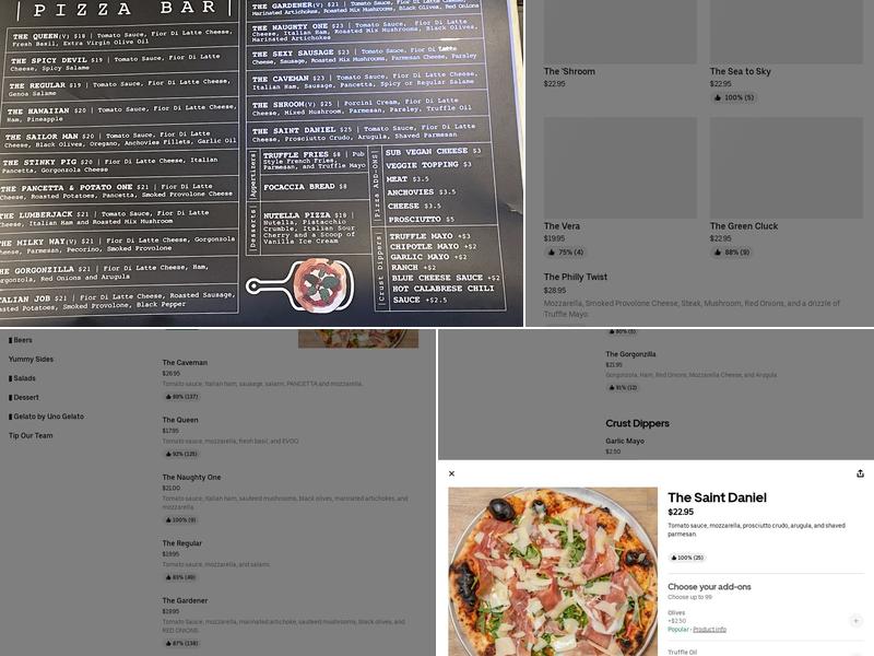 Pizza Catering Vancouver - Local Pizzaiolo Menu