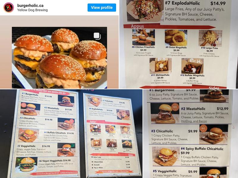 BurgerHolic Menu