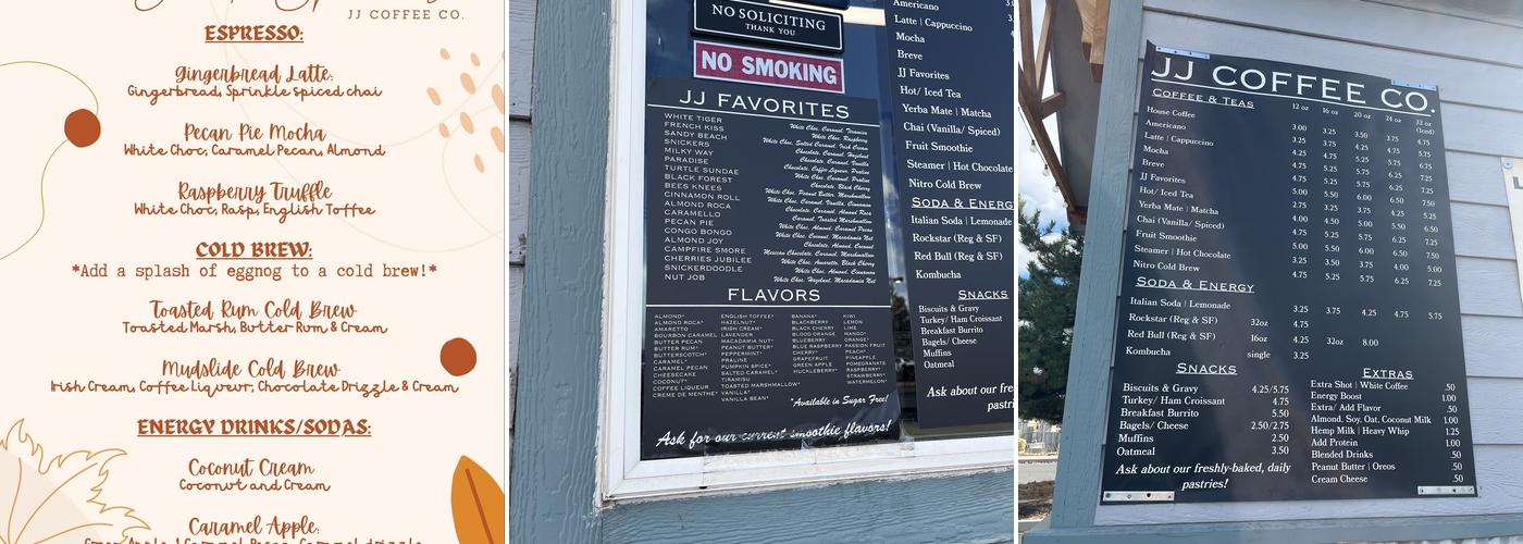 JJ Coffee Co - North (Java Jungle) Menu