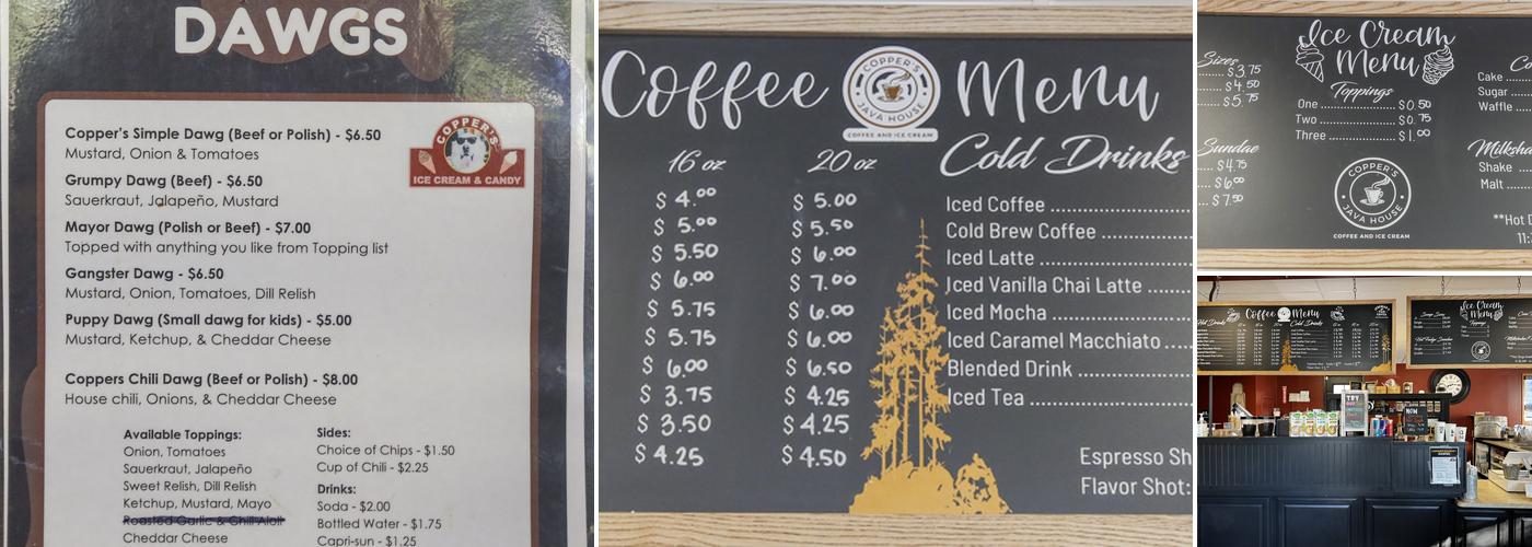 Copper's Java House Menu