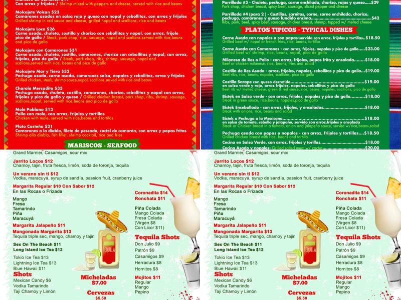 Mercadito Taqueria, Panaderia Mexicana y Paleteria Menu