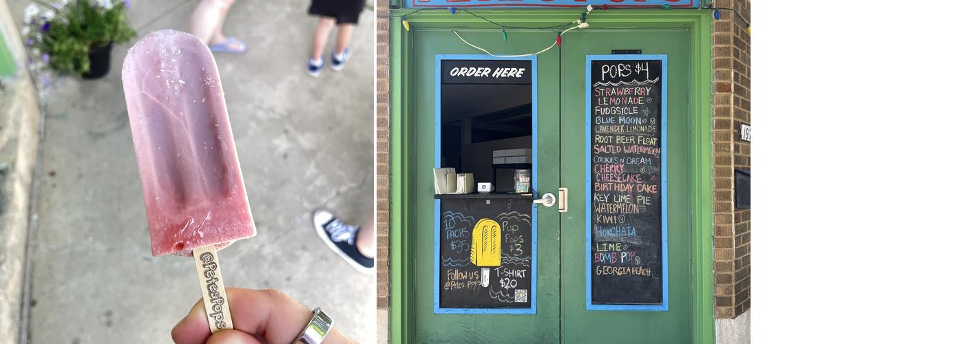 Pete's Pops Menu