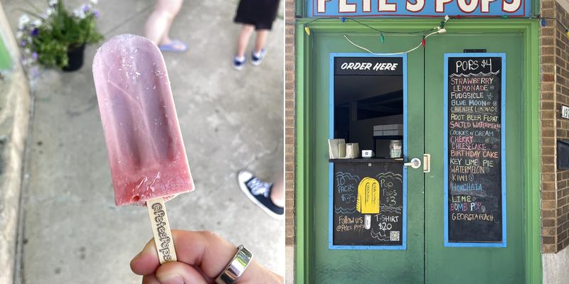 Pete's Pops Menu