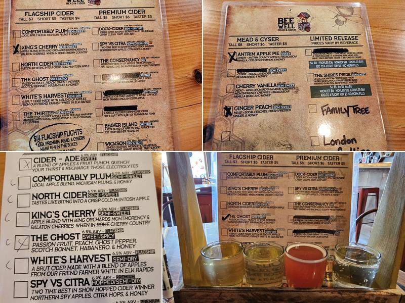 Bee Well Mead & Cider Menu