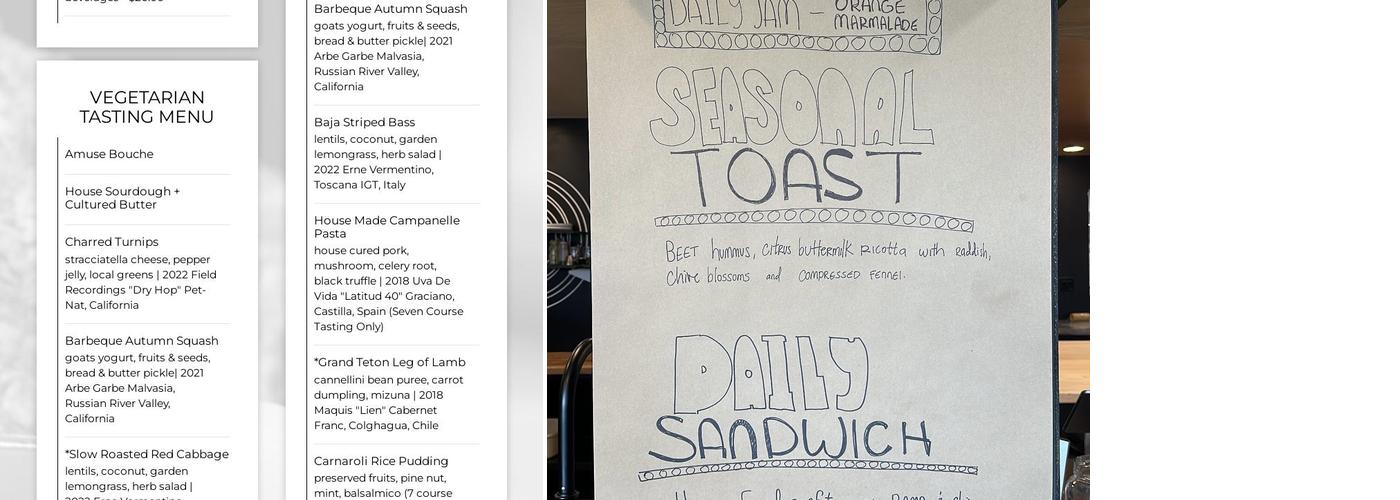 Table X Bread Menu