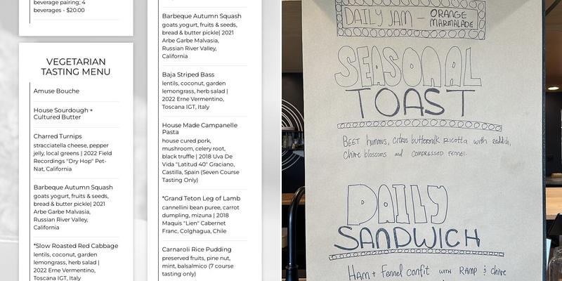 Table X Bread Menu