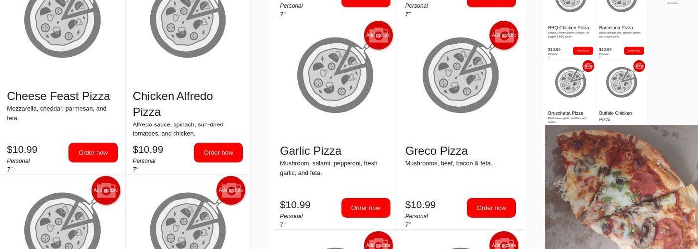 A-One Pizza Menu