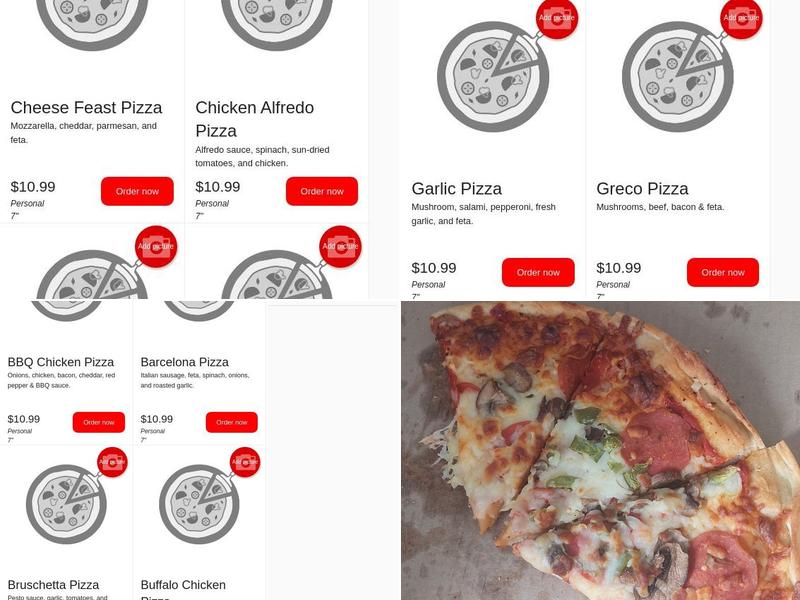 A-One Pizza Menu
