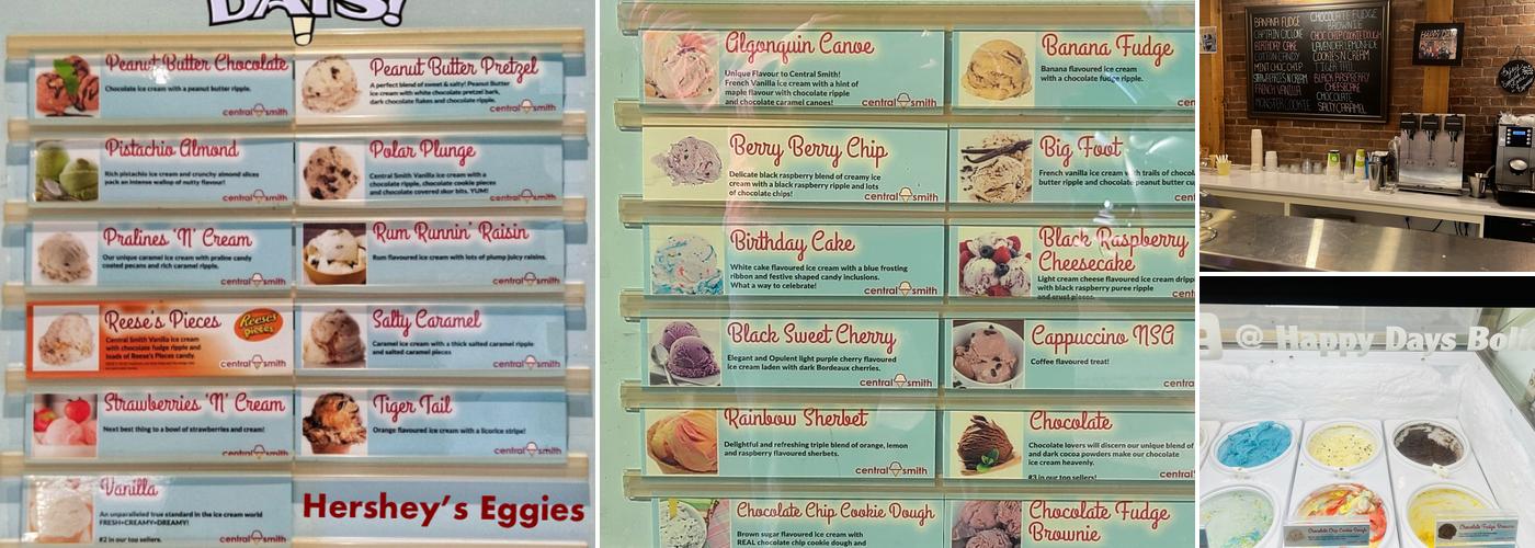 Happy Days Ice Cream Parlour Menu