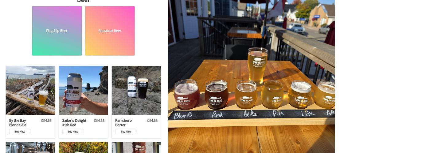 Two Islands Brewing Menu