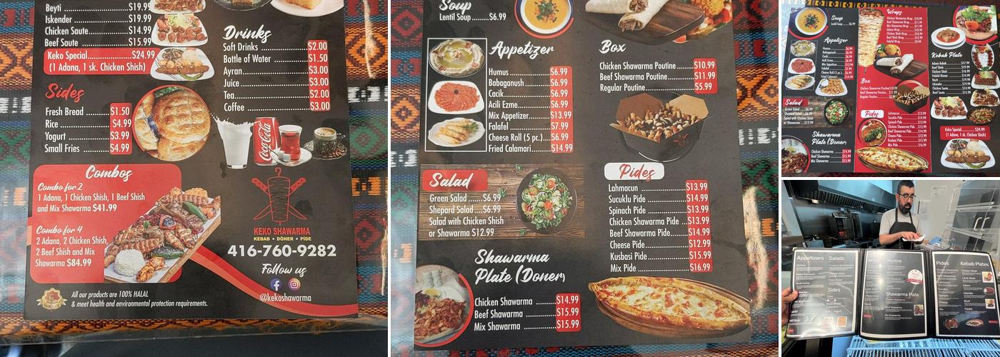 Keko Shawarma Menu