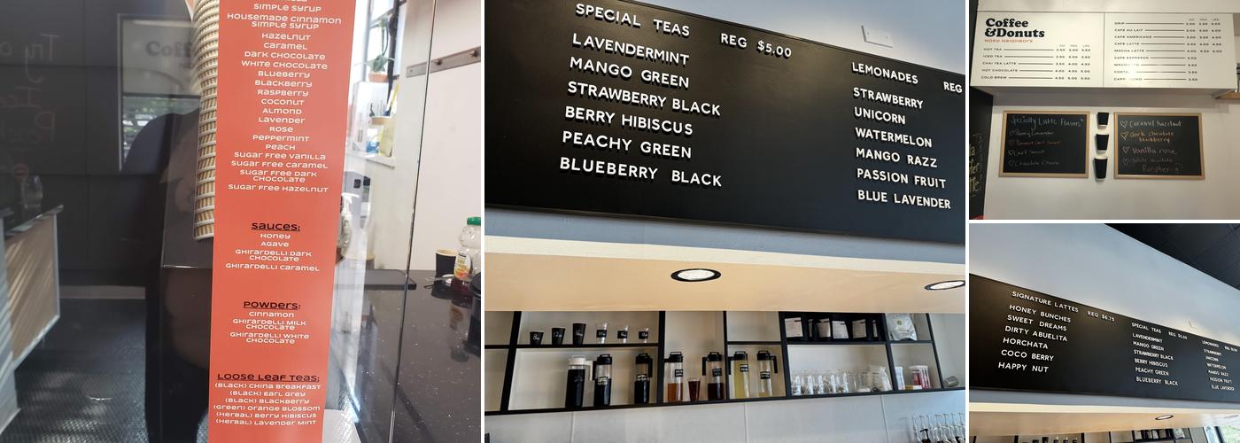 Nosy Neighbors Coffee & Donuts Menu