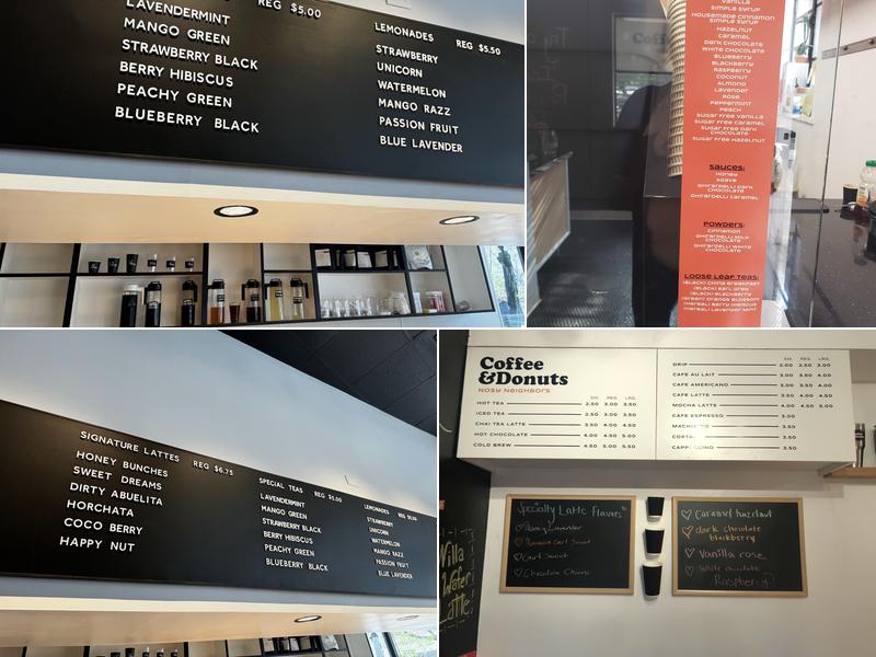Nosy Neighbors Coffee & Donuts Menu