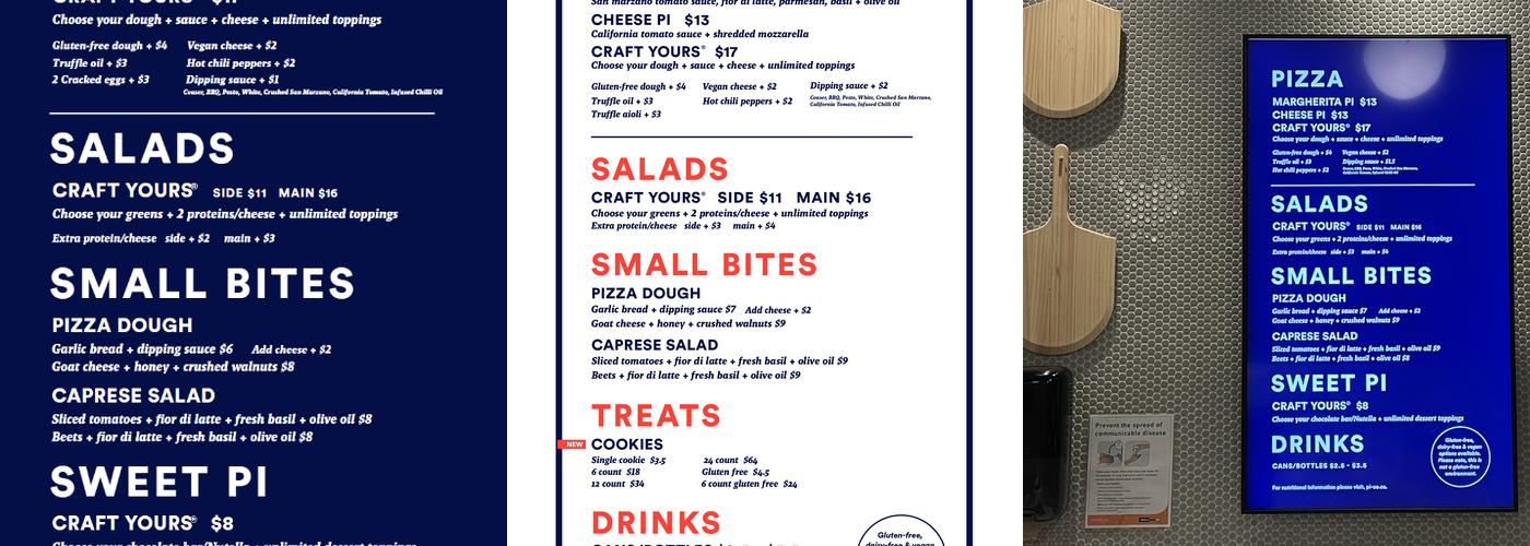 Pi Co. Pizza Bar Menu