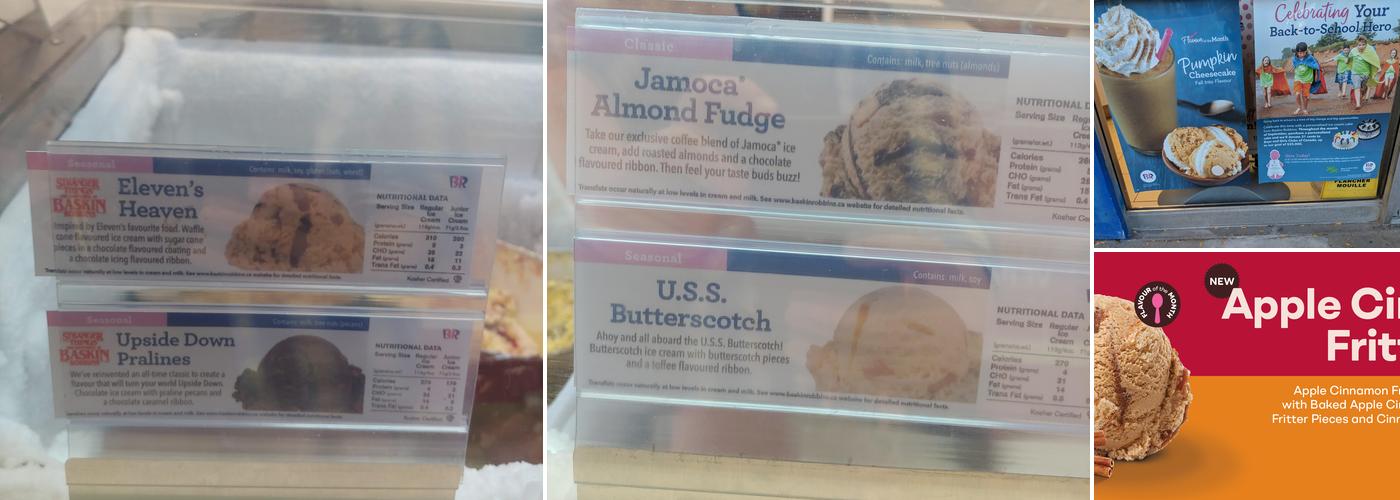 Baskin-Robbins Menu
