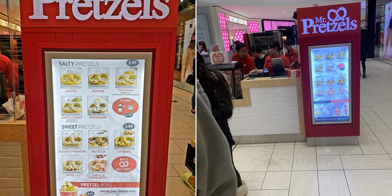 Mr. Pretzels Chinook mall Menu