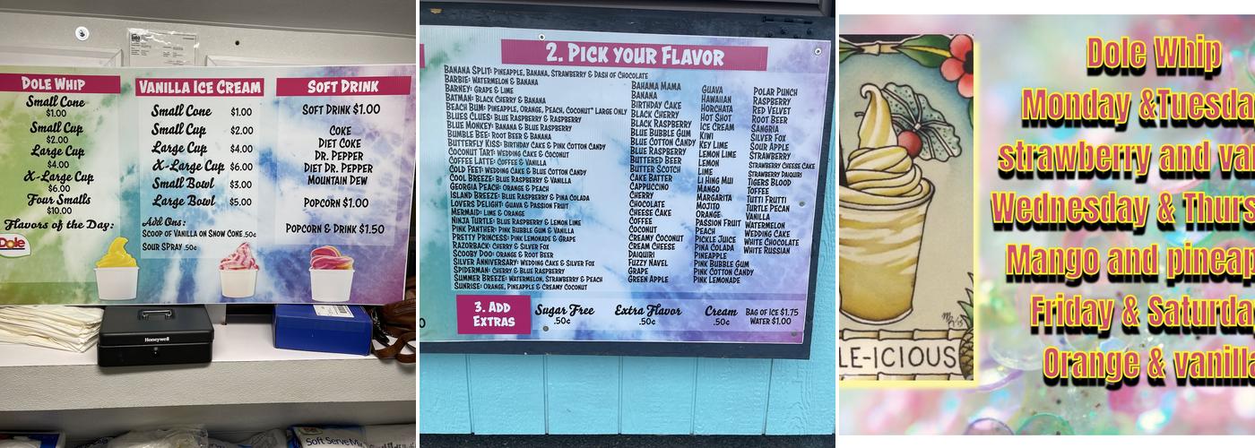 Amy's ice house Menu