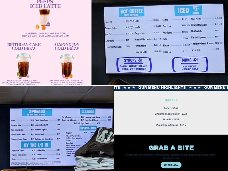 Salty Bagel Menu