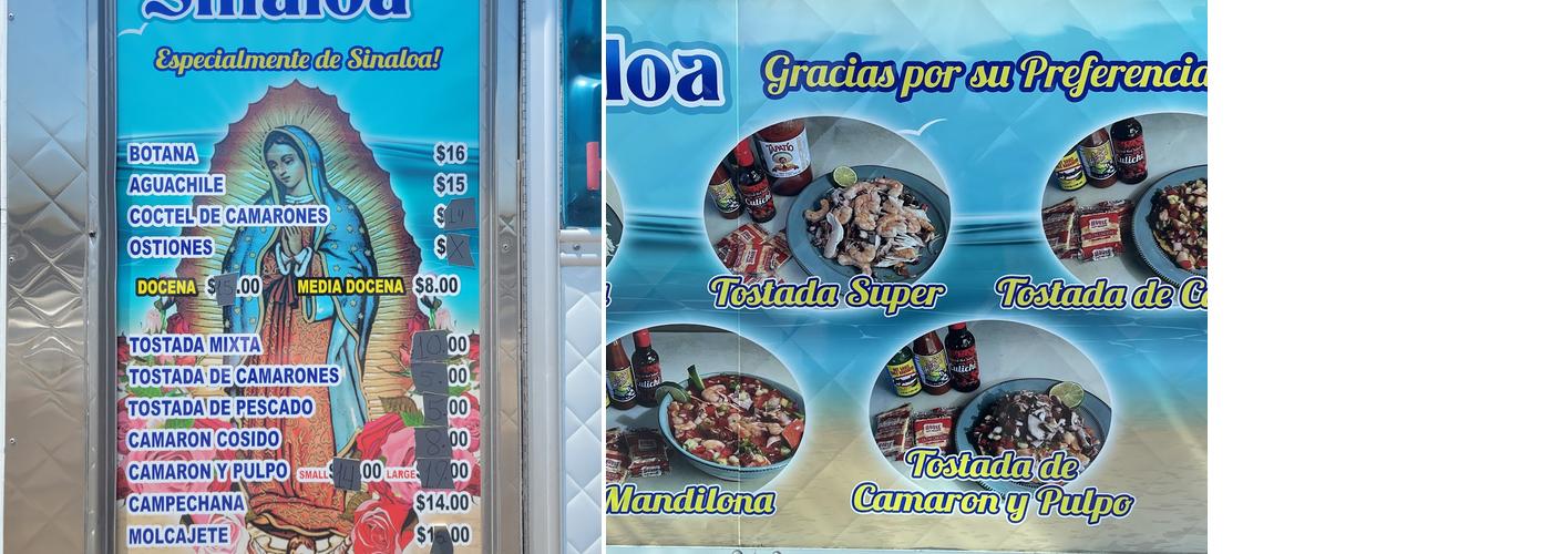 Mariscos Sinaloa Menu