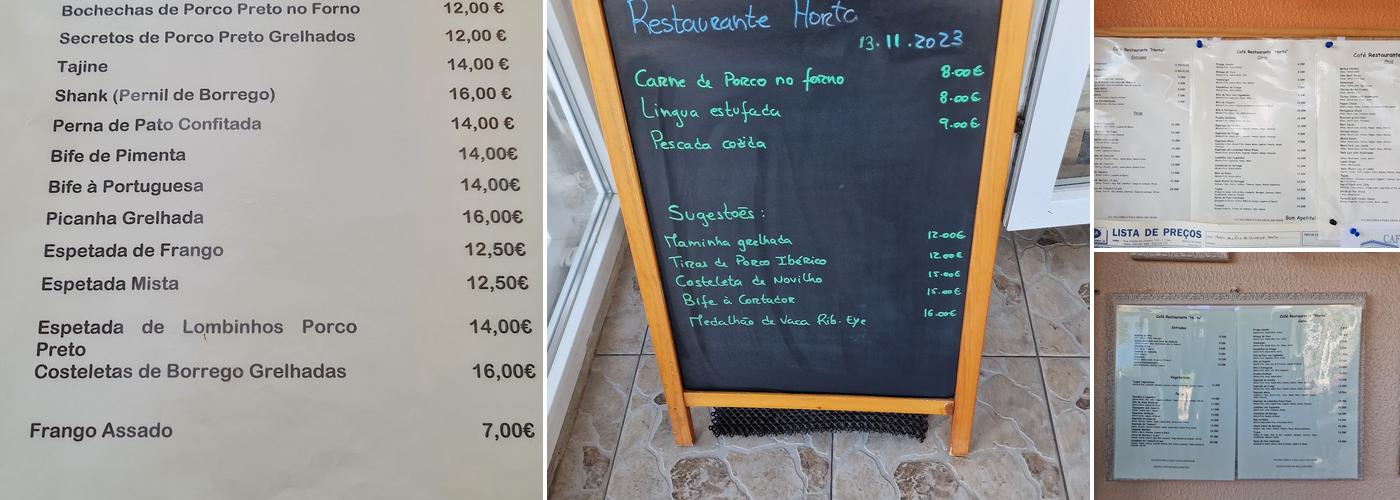 Horta Menu