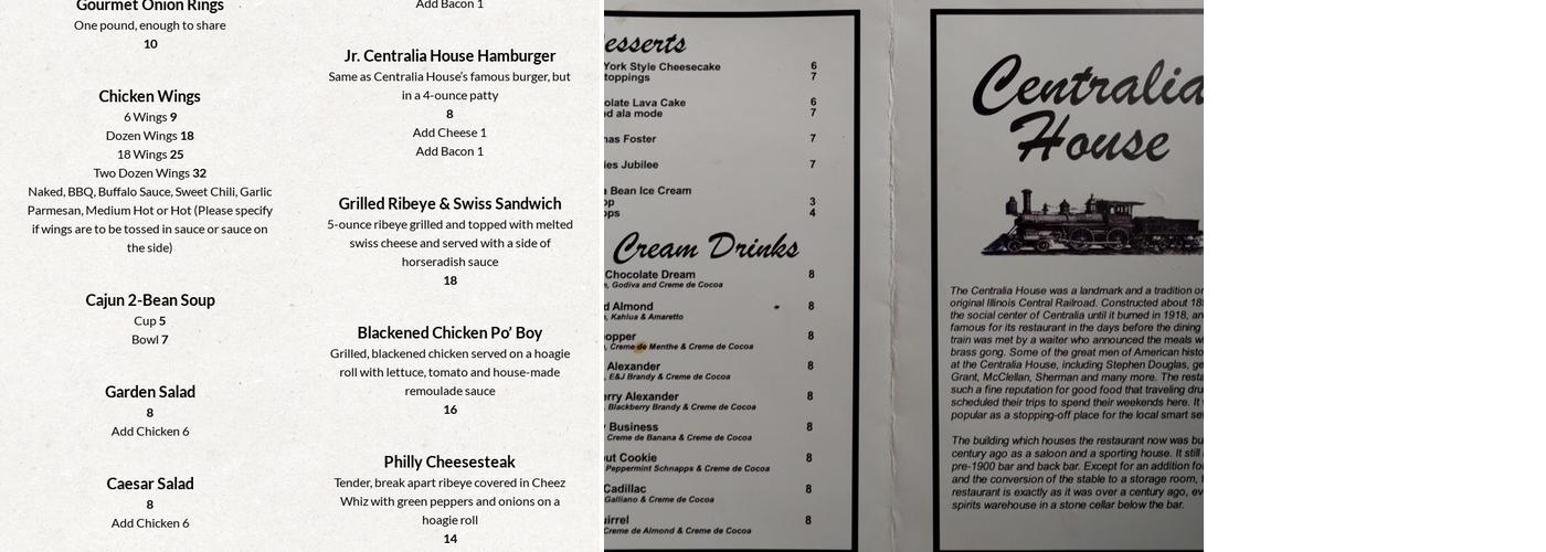 Sporting House Menu