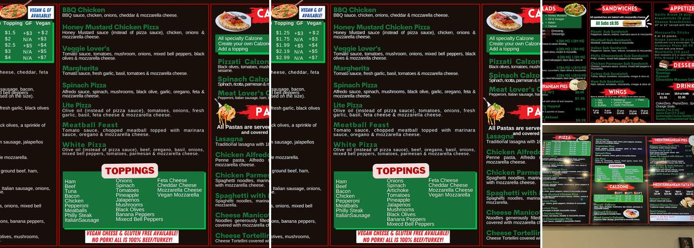 Pizzati Menu